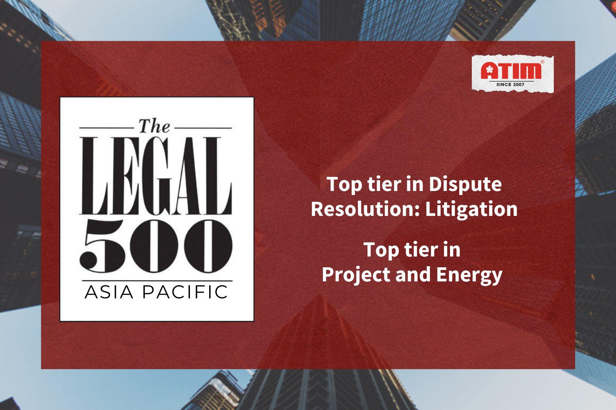 ATIM LAW FIRM has been ranked by the Legal500